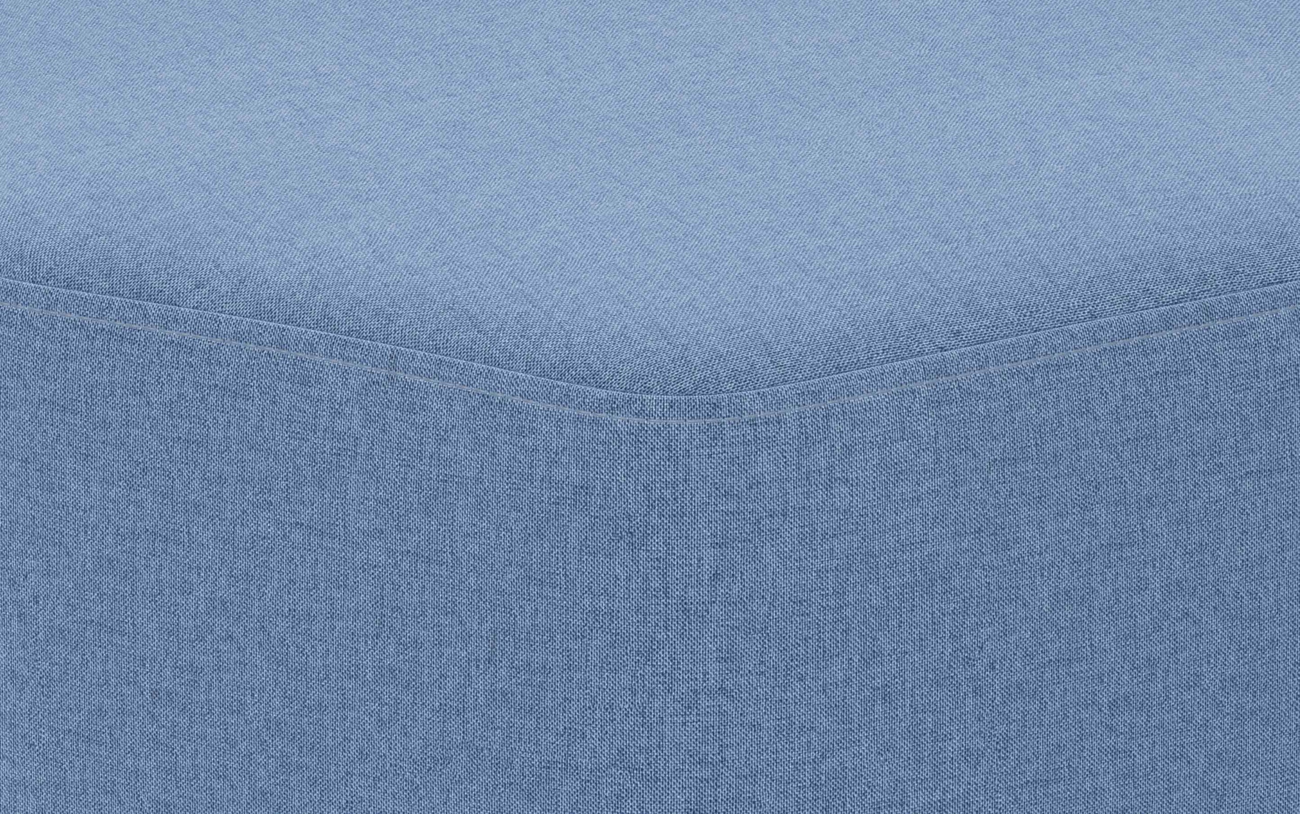 Wedgewood Blue Linen Style Fabric | Brock Footstool