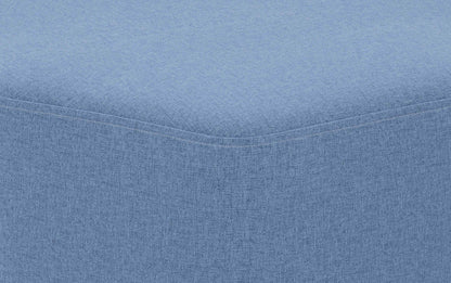 Wedgewood Blue Linen Style Fabric | Brock Footstool