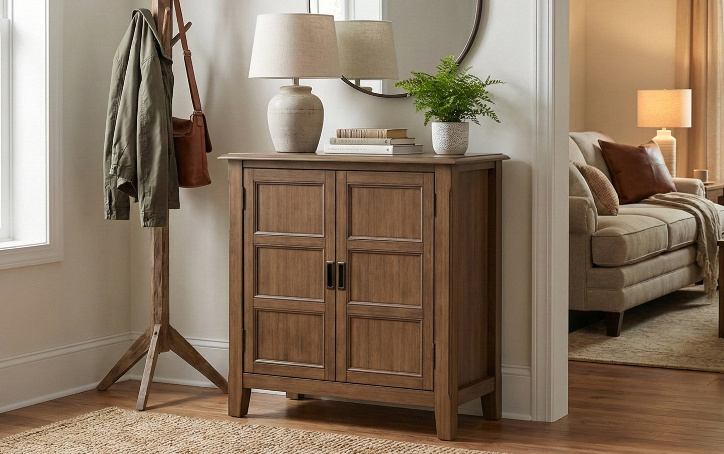 Rustic Natural Aged Brown | Burlington Low Storage Cabinet