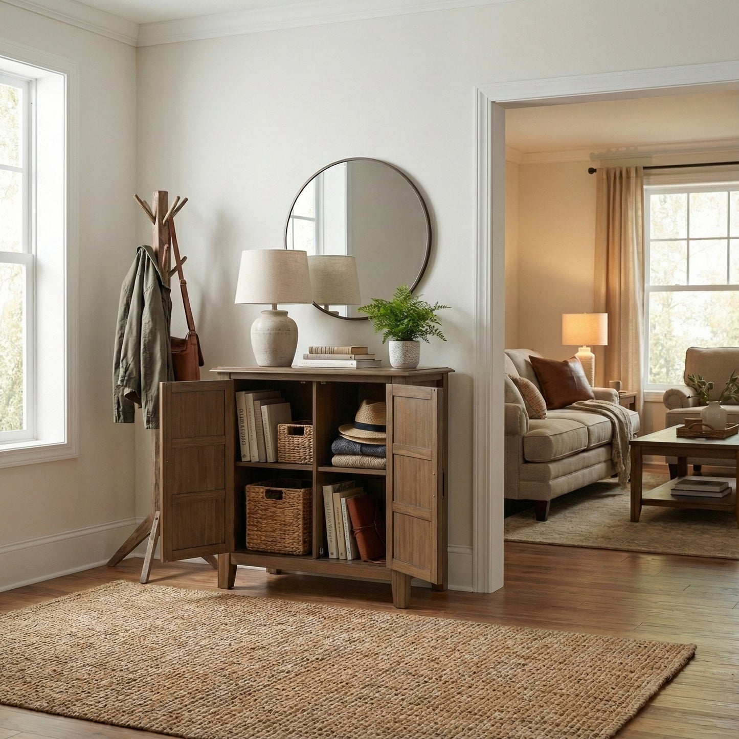 Rustic Natural Aged Brown | Burlington Low Storage Cabinet