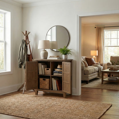 Rustic Natural Aged Brown | Burlington Low Storage Cabinet