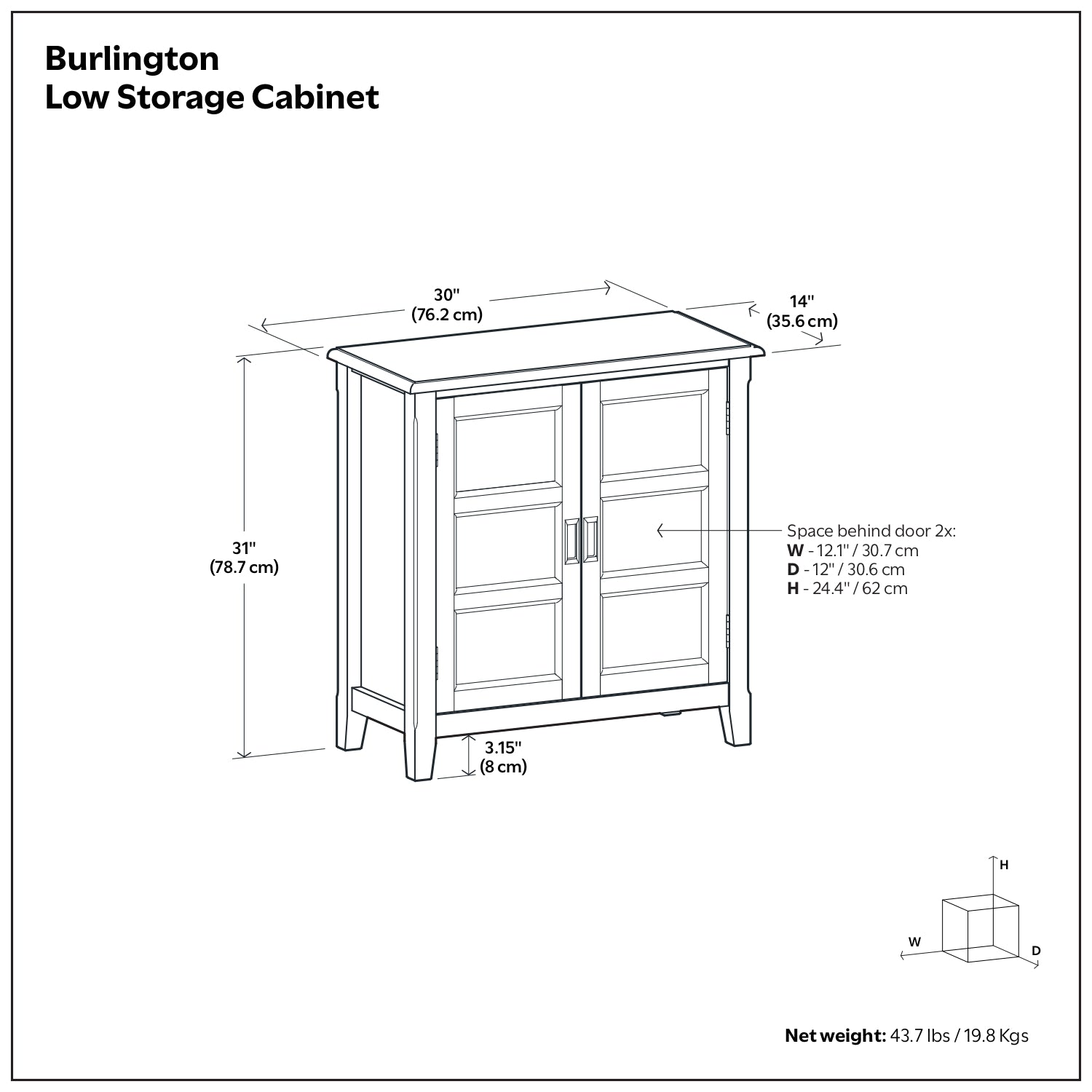 Rustic Natural Aged Brown | Burlington Low Storage Cabinet
