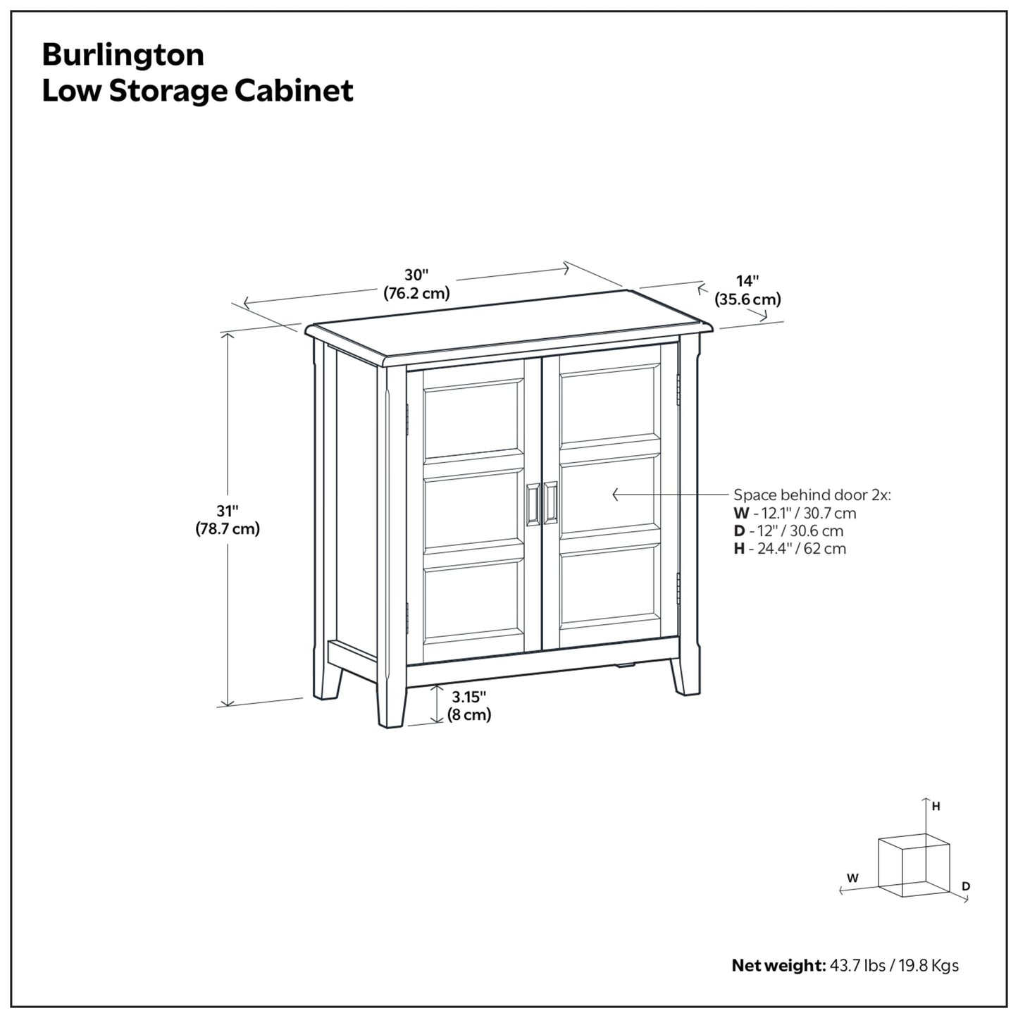 White| Burlington Low Storage Cabinet