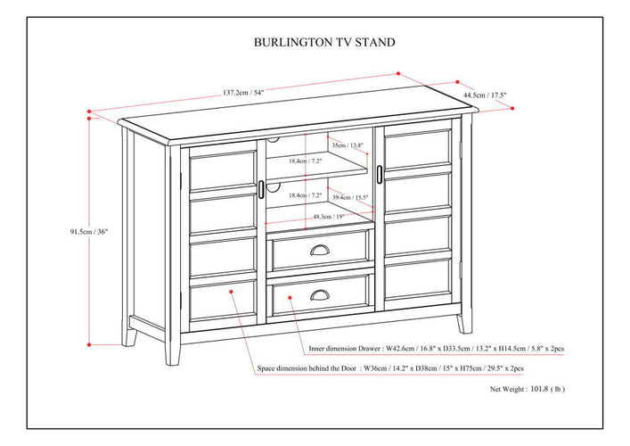 Rustic Natural Aged Brown | Burlington Tall TV Stand