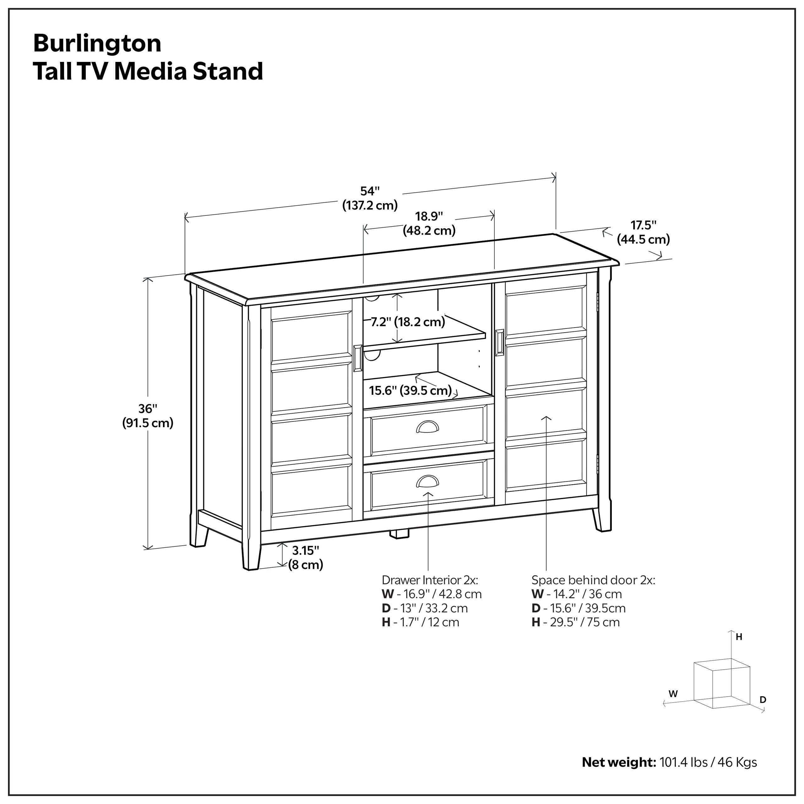 Rustic Natural Aged Brown | Burlington Tall TV Stand