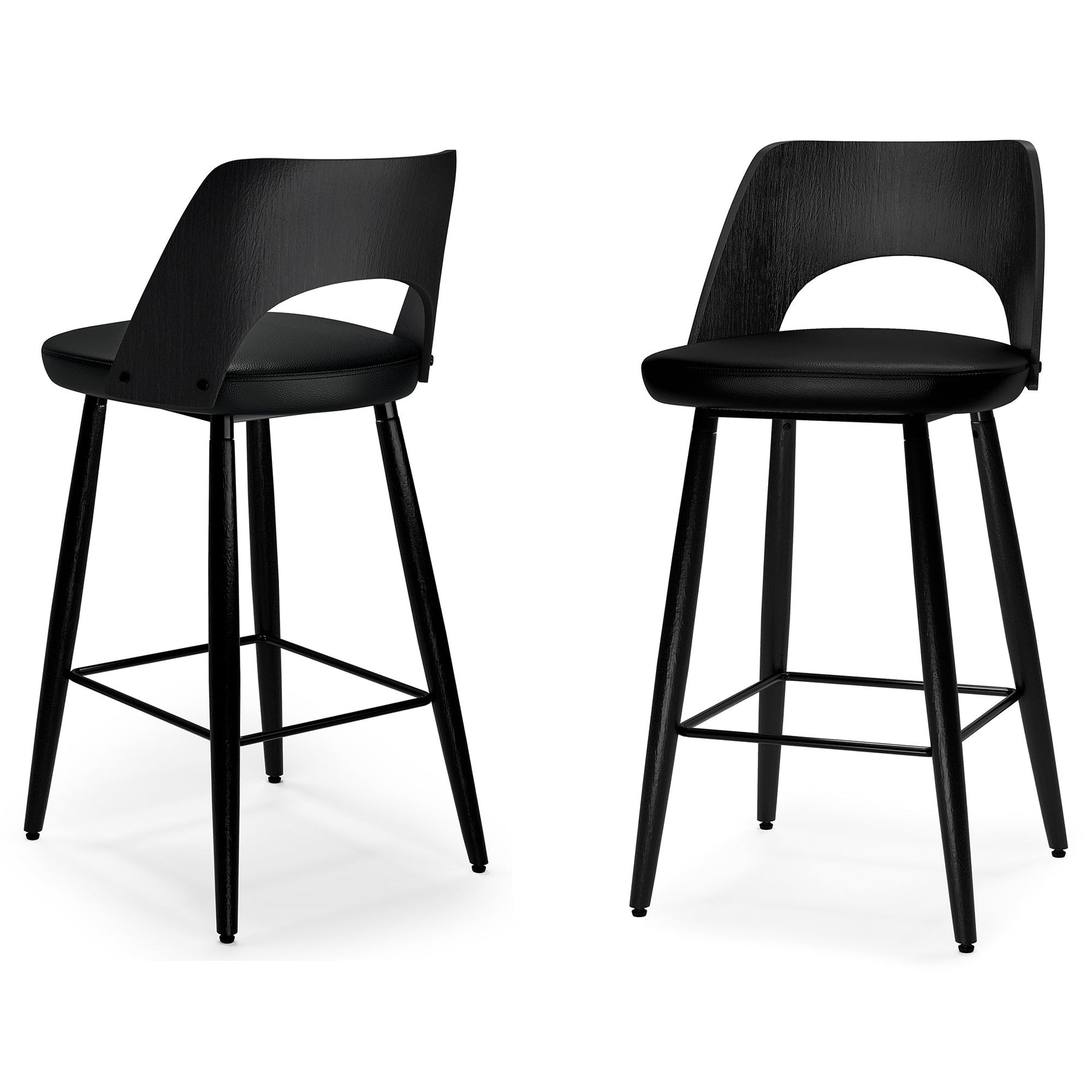 Black Vegan Leather | Callie Counter Height stool (Set of 2)