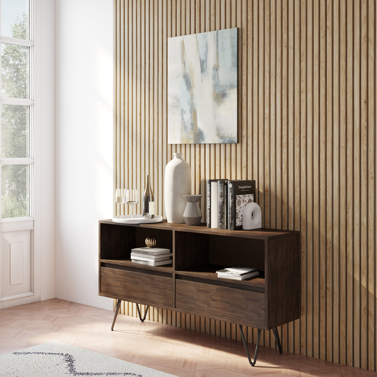 Chase Low Bookcase in Acacia
