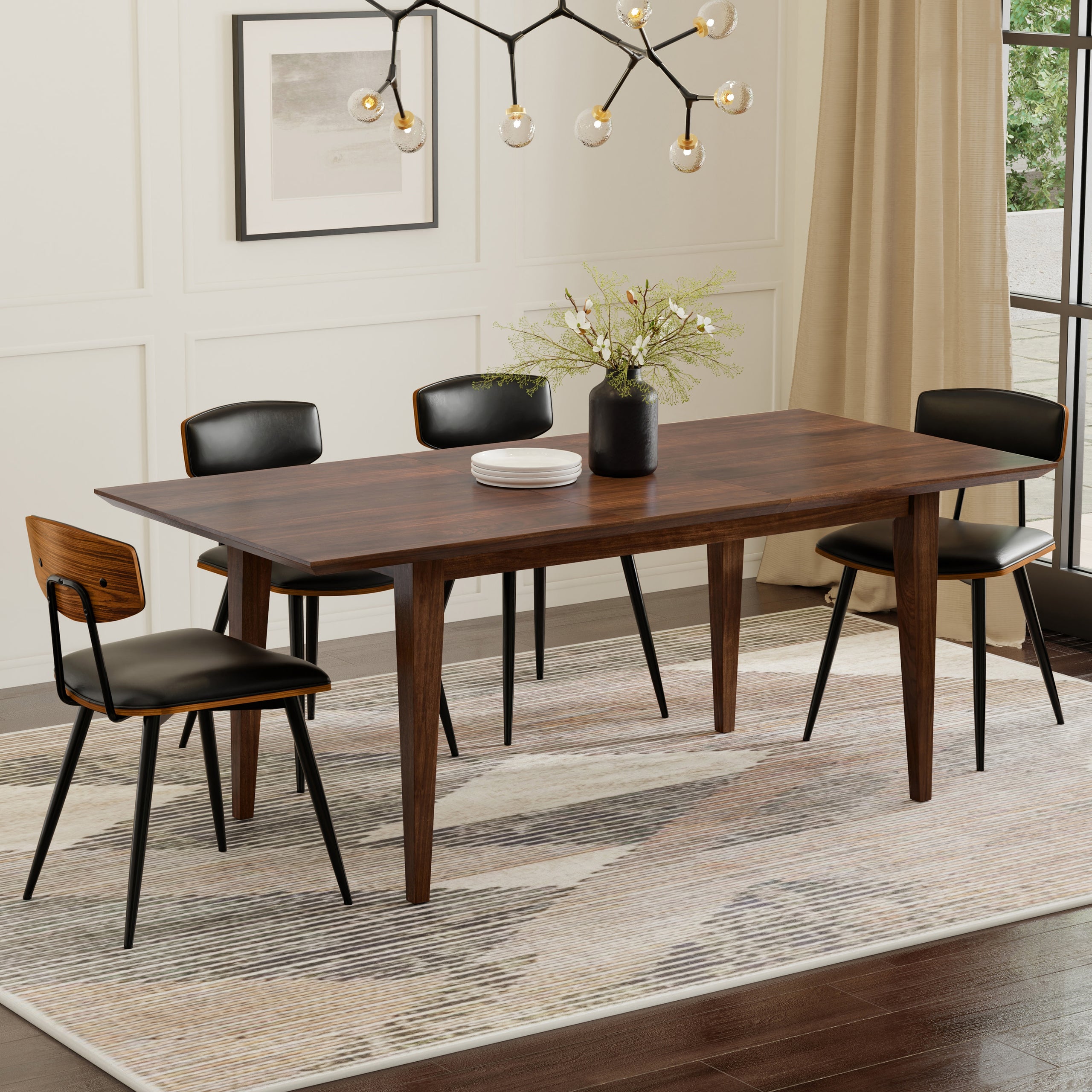 Walnut Walnut | Colby Extendable Dining Table in Walnut