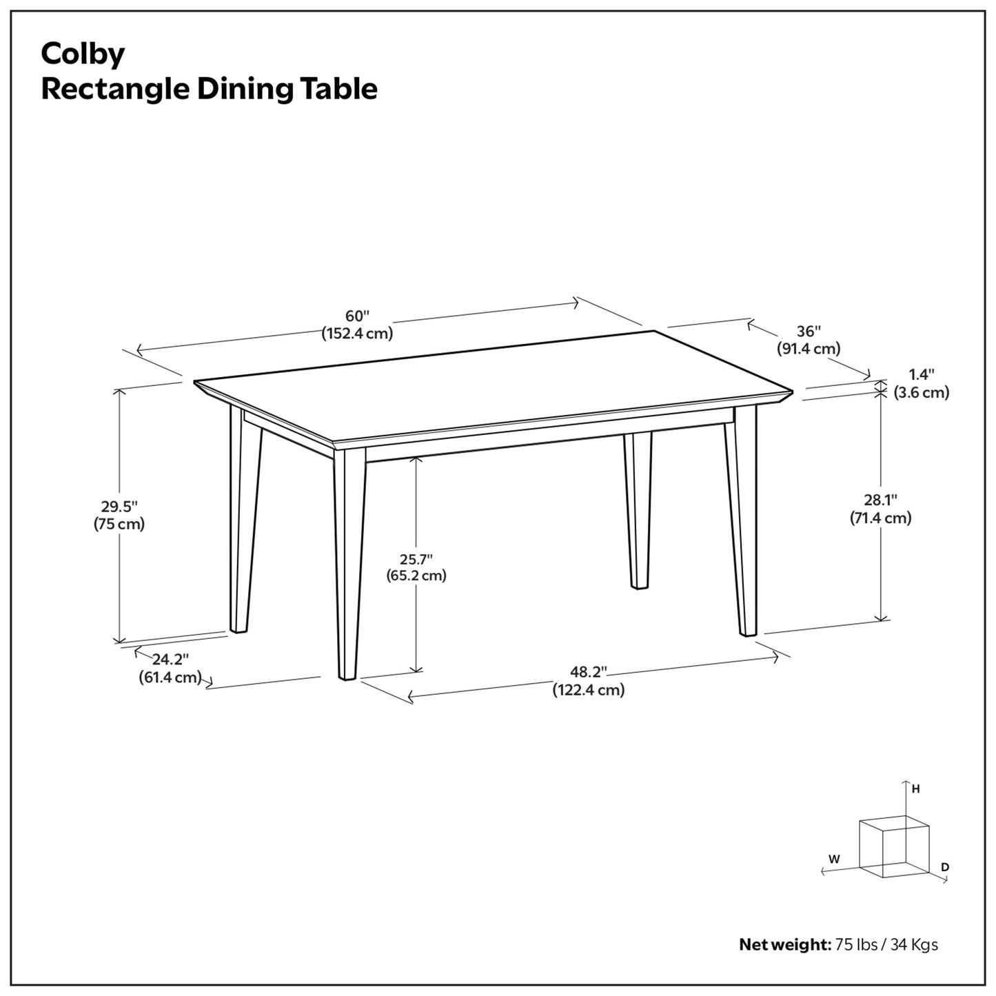 Oak Oak | Colby Rectangle Dining Table