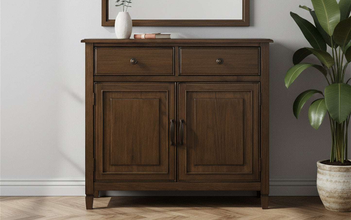 Rustic Natural Aged Brown | Connaught Entryway Storage Cabinet