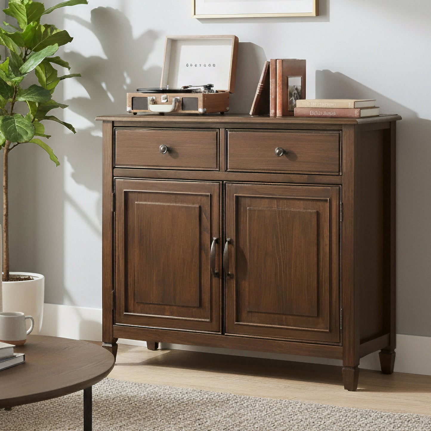Rustic Natural Aged Brown | Connaught Entryway Storage Cabinet