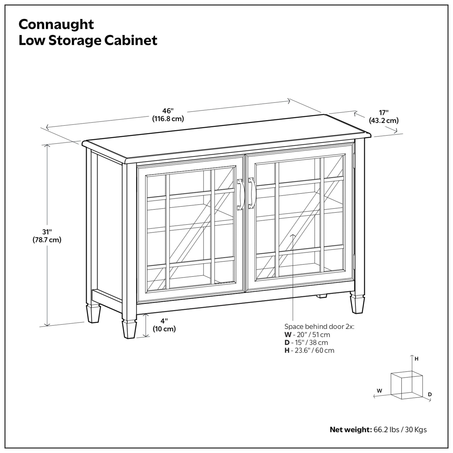 Antique White | Connaught Low Storage Cabinet