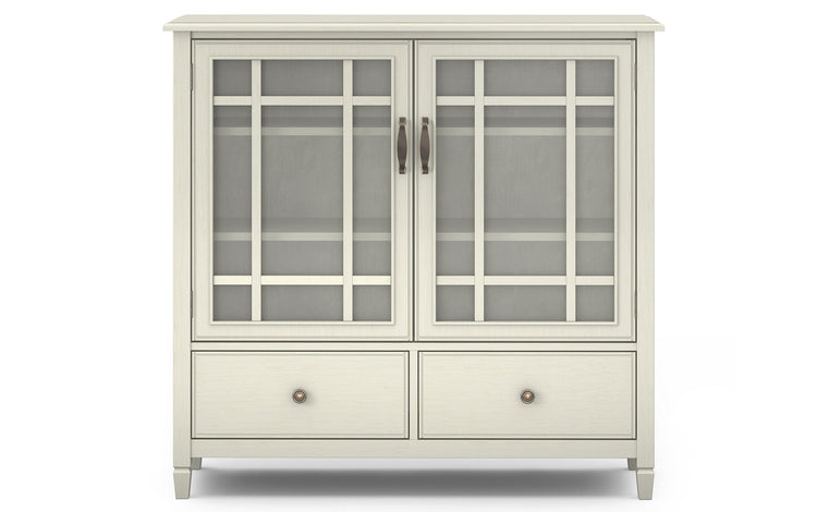 Antique White Solid Wood - Pine | Connaught Tall Storage Cabinet