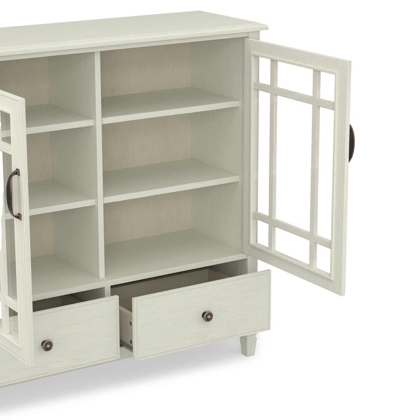 Antique White Solid Wood - Pine | Connaught Tall Storage Cabinet