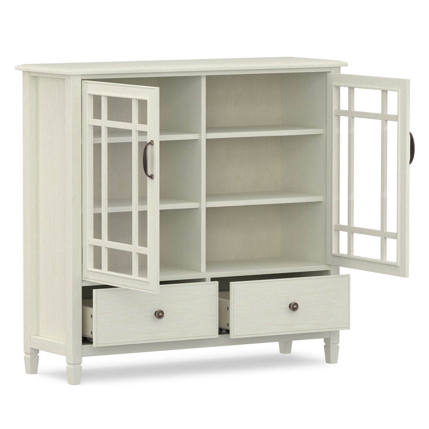 Antique White Solid Wood - Pine | Connaught Tall Storage Cabinet