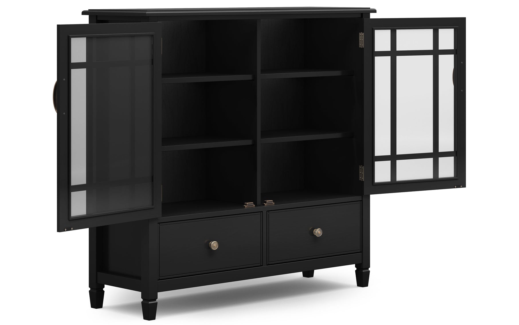 Black Solid Wood - Pine | Connaught Tall Storage Cabinet