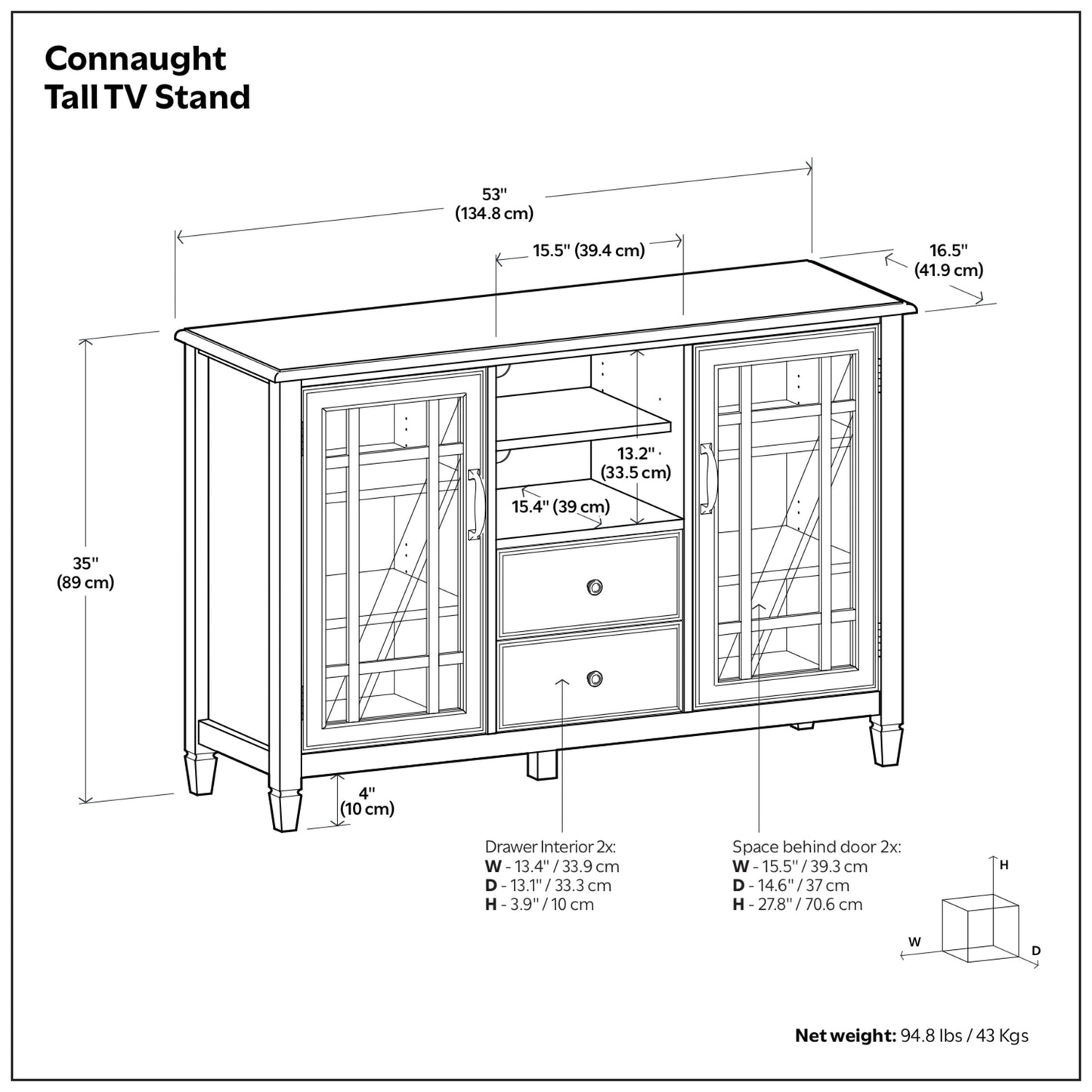 Connaught Tall TV Stand