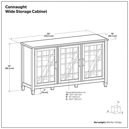 White | Connaught Wide Storage Cabinet