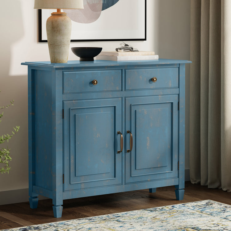 Distressed Coastal Blue | Connaught Entryway Storage Cabinet
