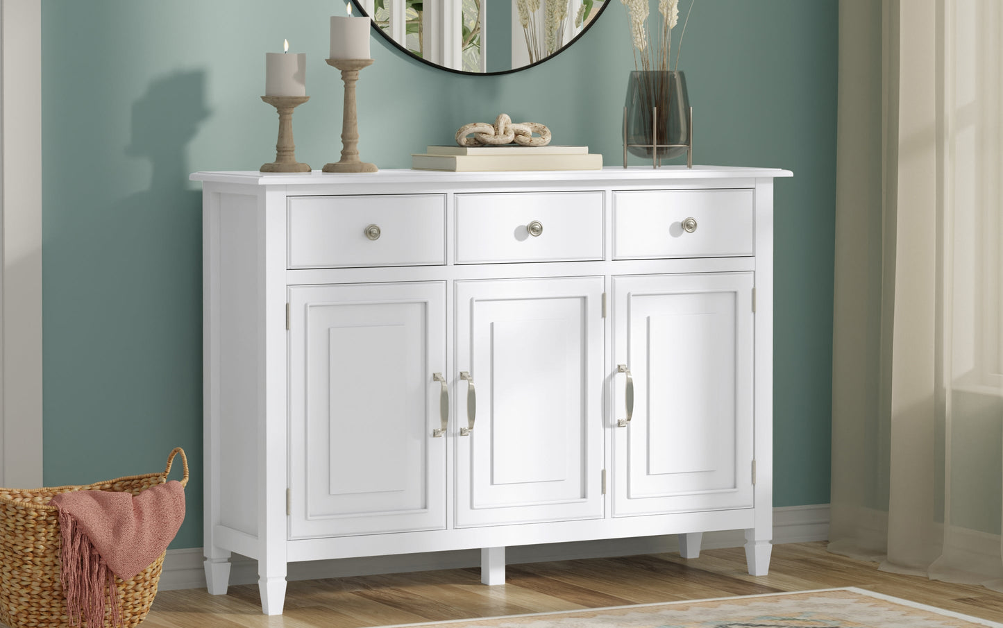 White | Connaught Wide Entryway Storage Cabinet