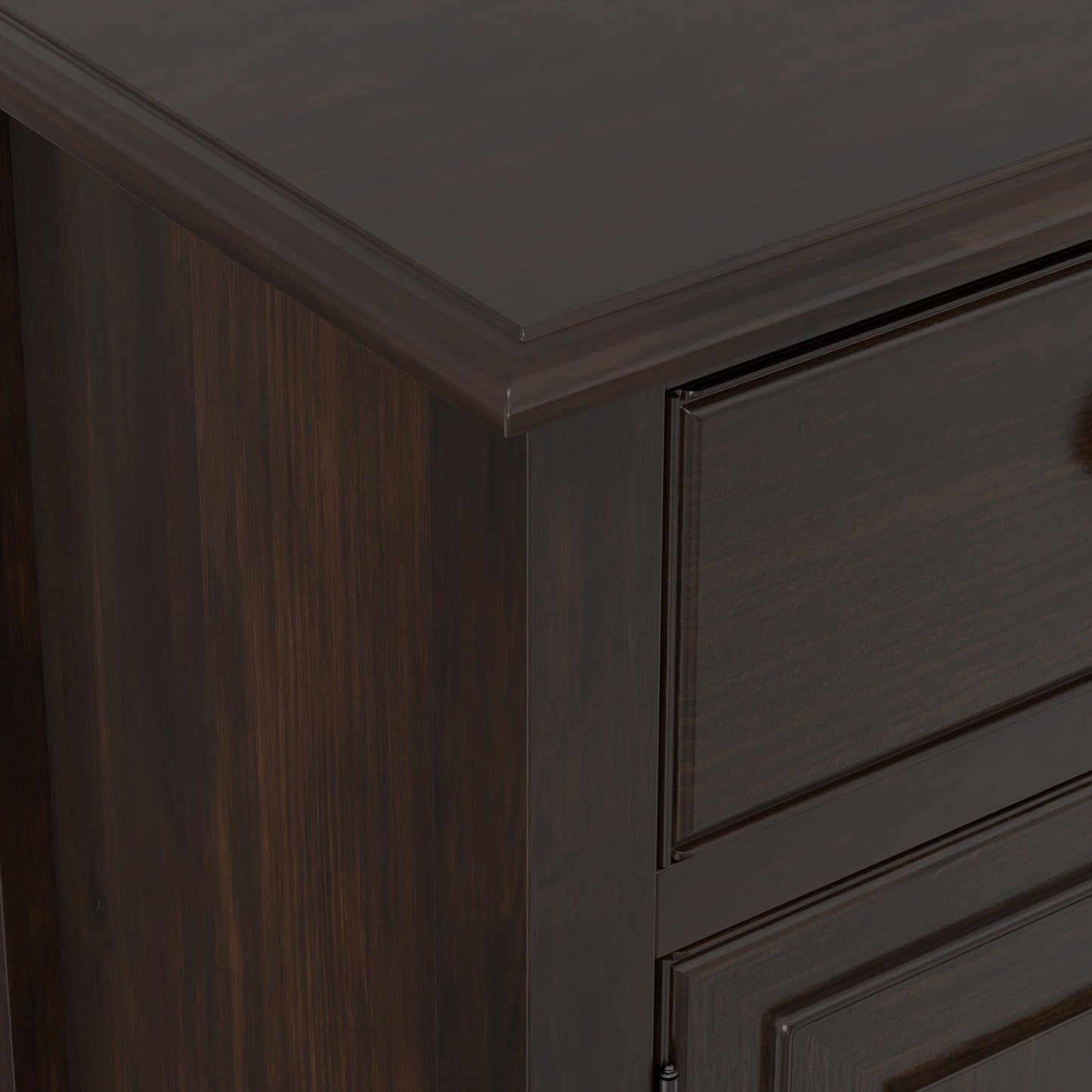 Dark Chestnut Brown | Connaught Wide Entryway Storage Cabinet