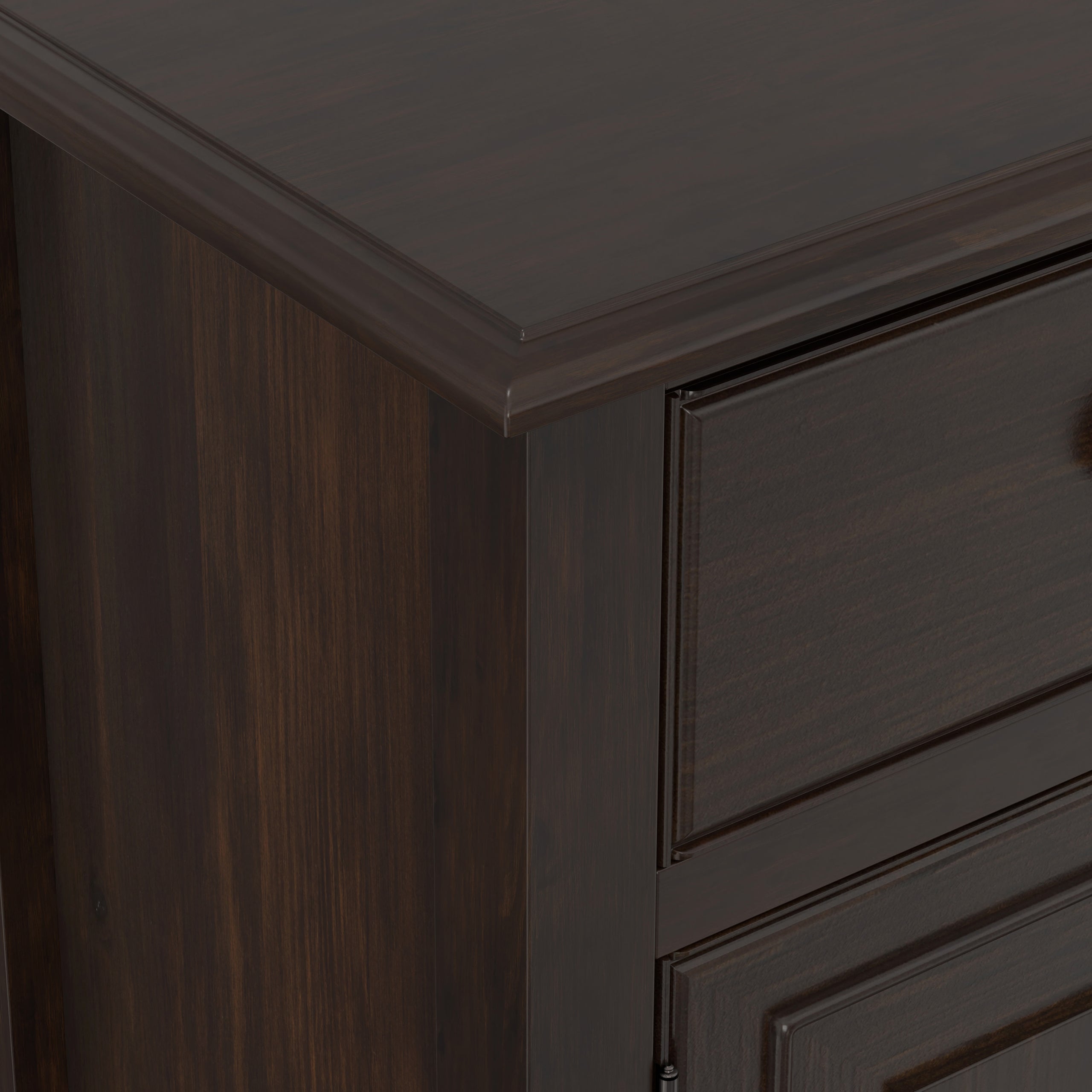 Dark Chestnut Brown | Connaught Wide Entryway Storage Cabinet