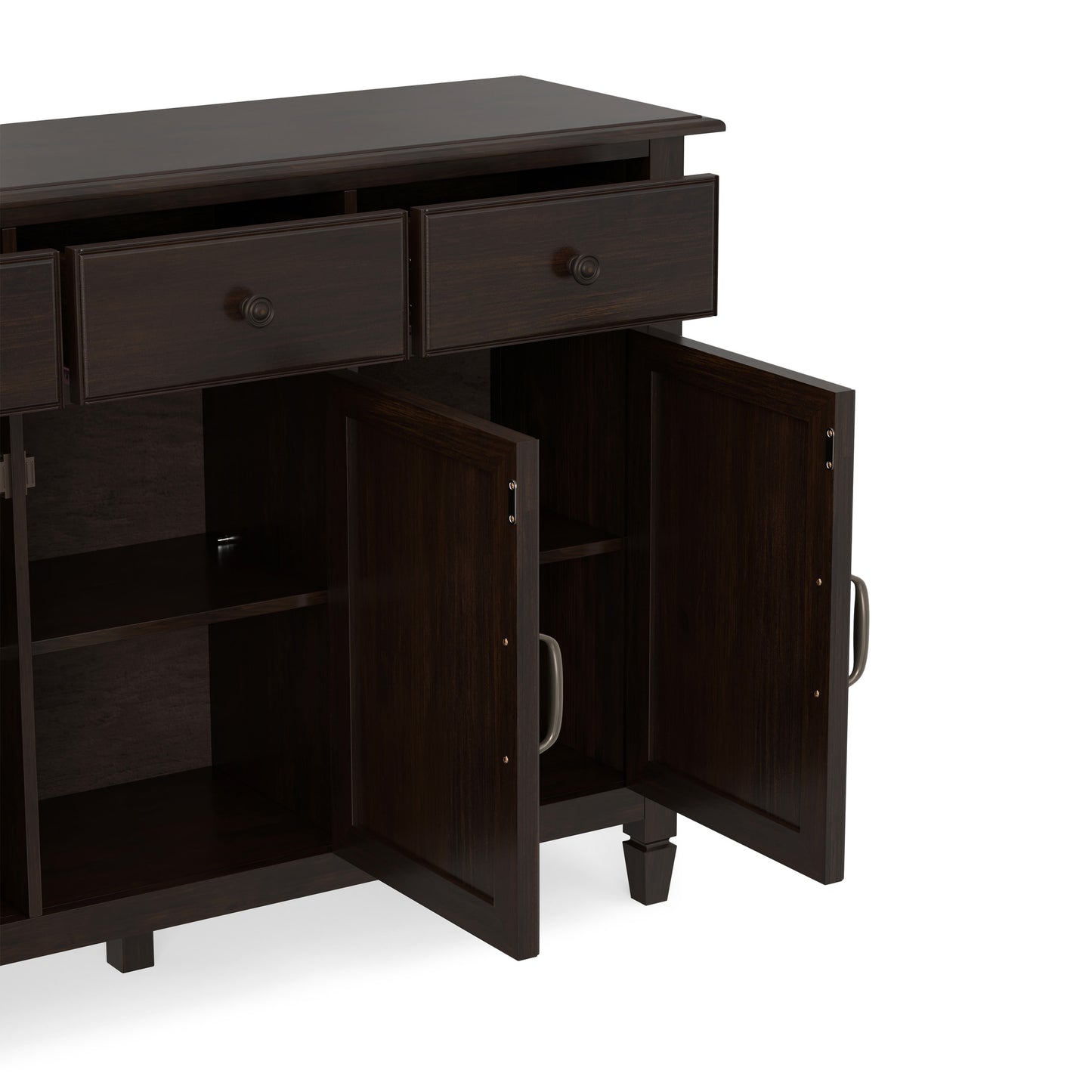 Dark Chestnut Brown | Connaught Wide Entryway Storage Cabinet