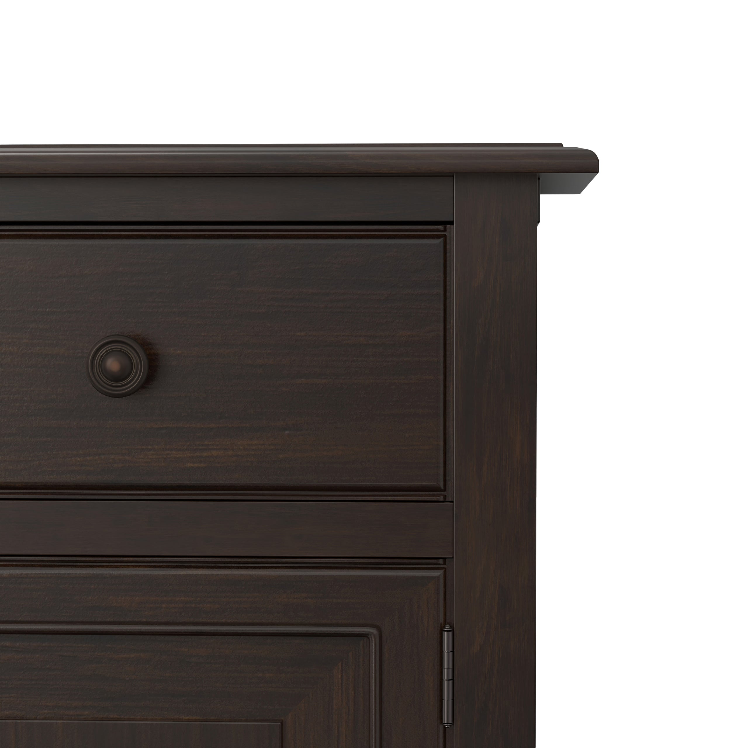 Dark Chestnut Brown | Connaught Wide Entryway Storage Cabinet