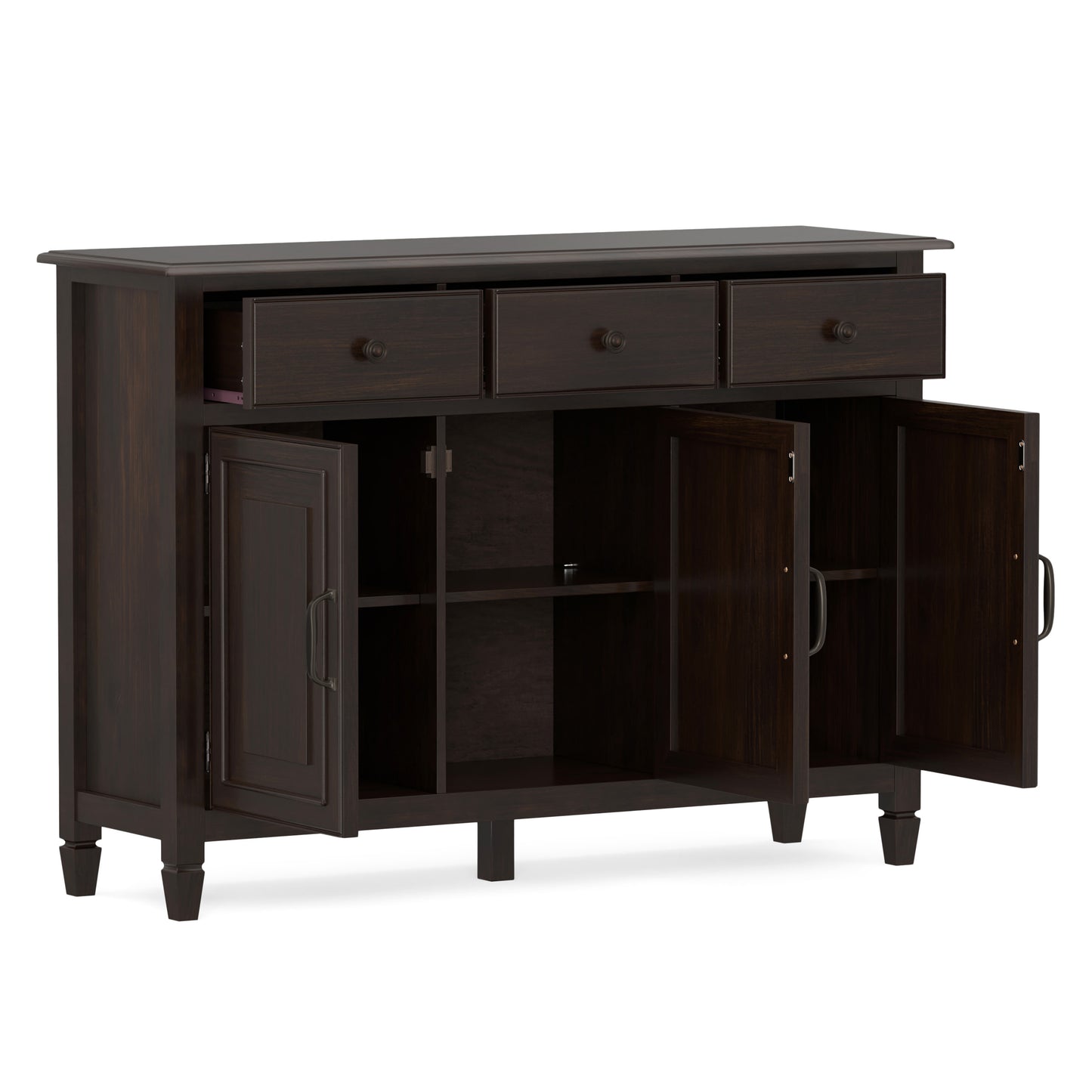 Dark Chestnut Brown | Connaught Wide Entryway Storage Cabinet
