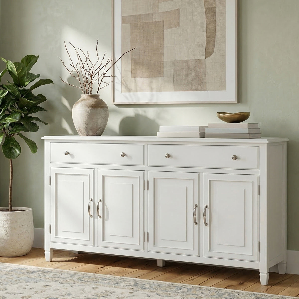 White | Connaught Large Sideboard Buffet Storage Cabinet