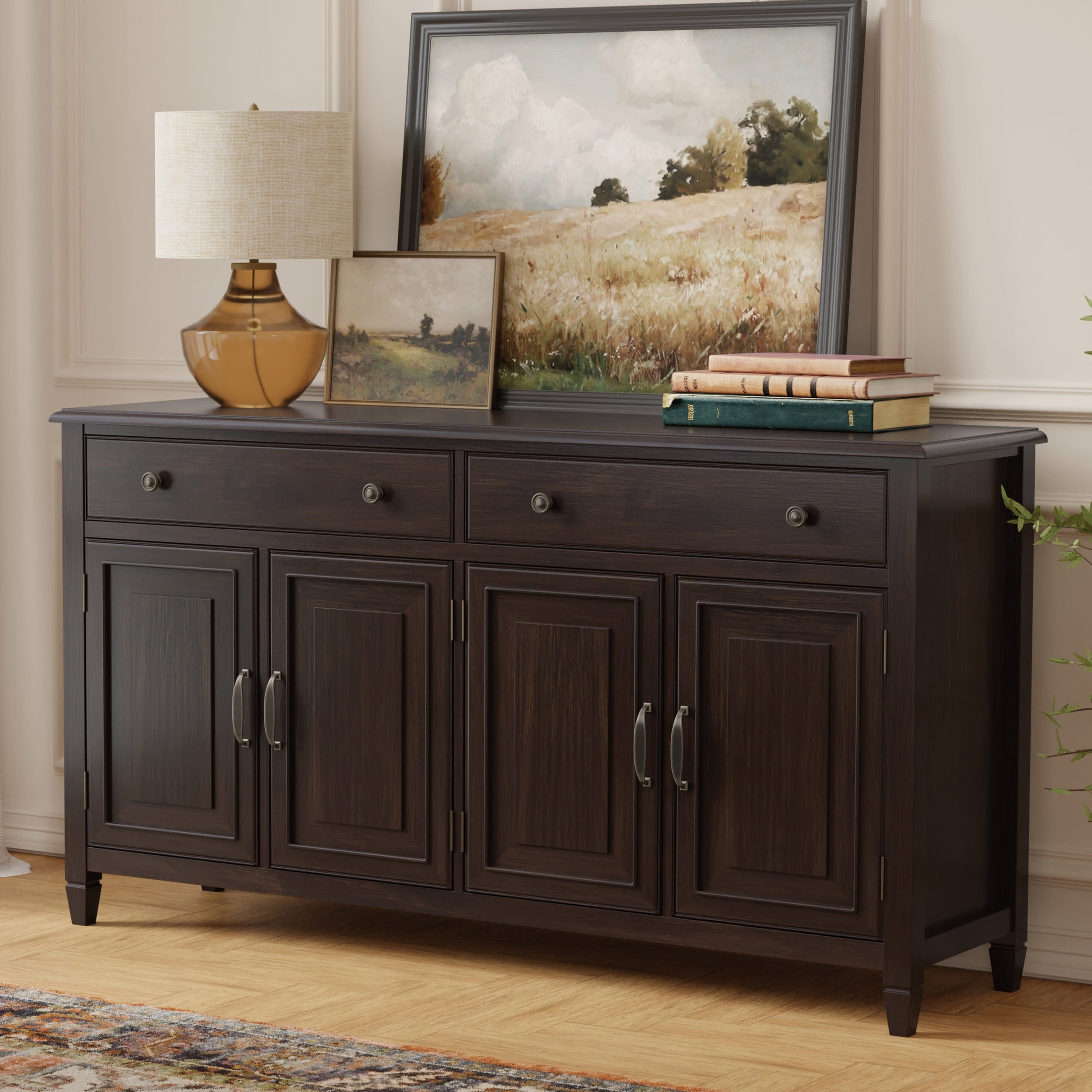 Dark Chestnut Brown | Connaught Large Sideboard Buffet Storage Cabinet