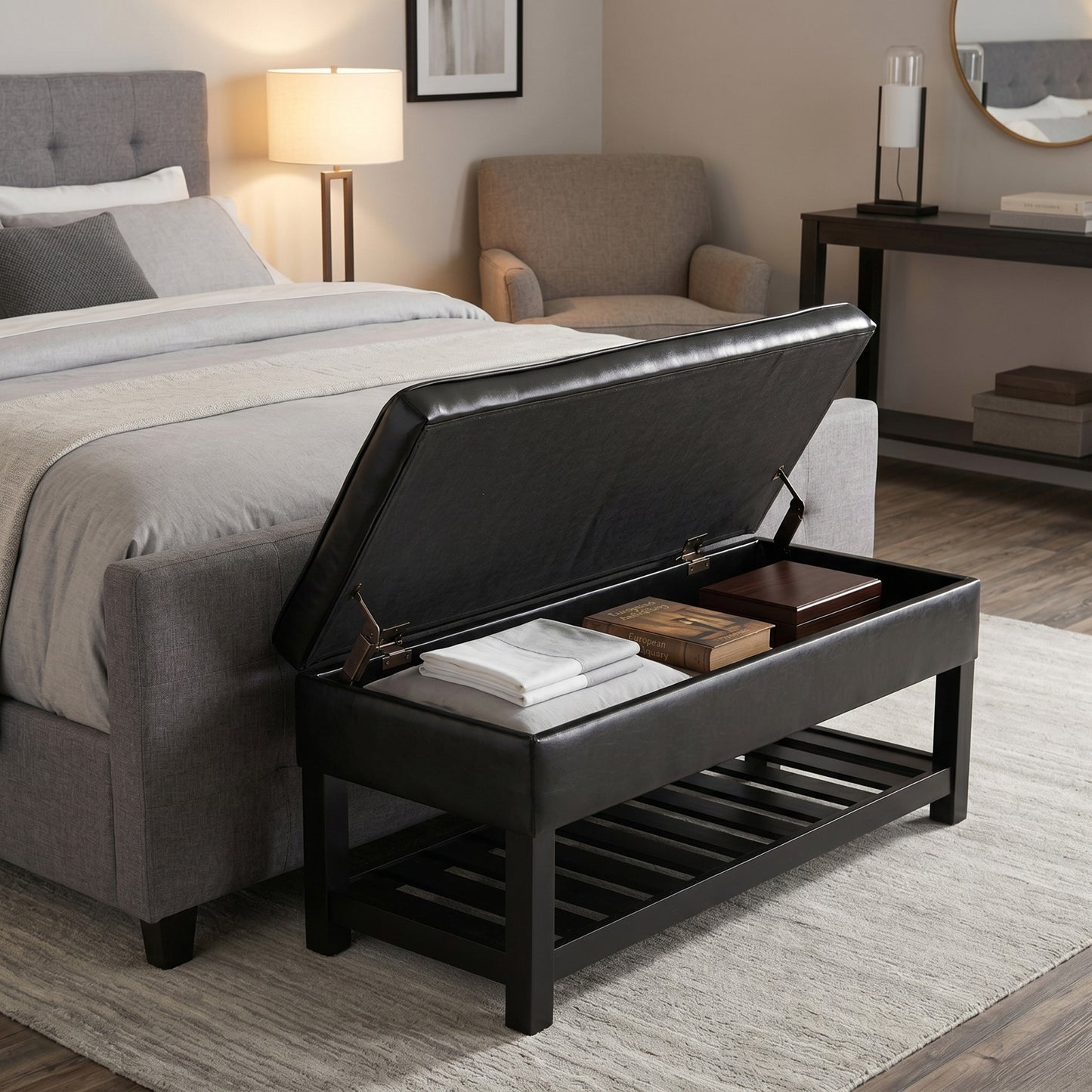Cosmopolitan Ottoman Bench in Vegan Leather
