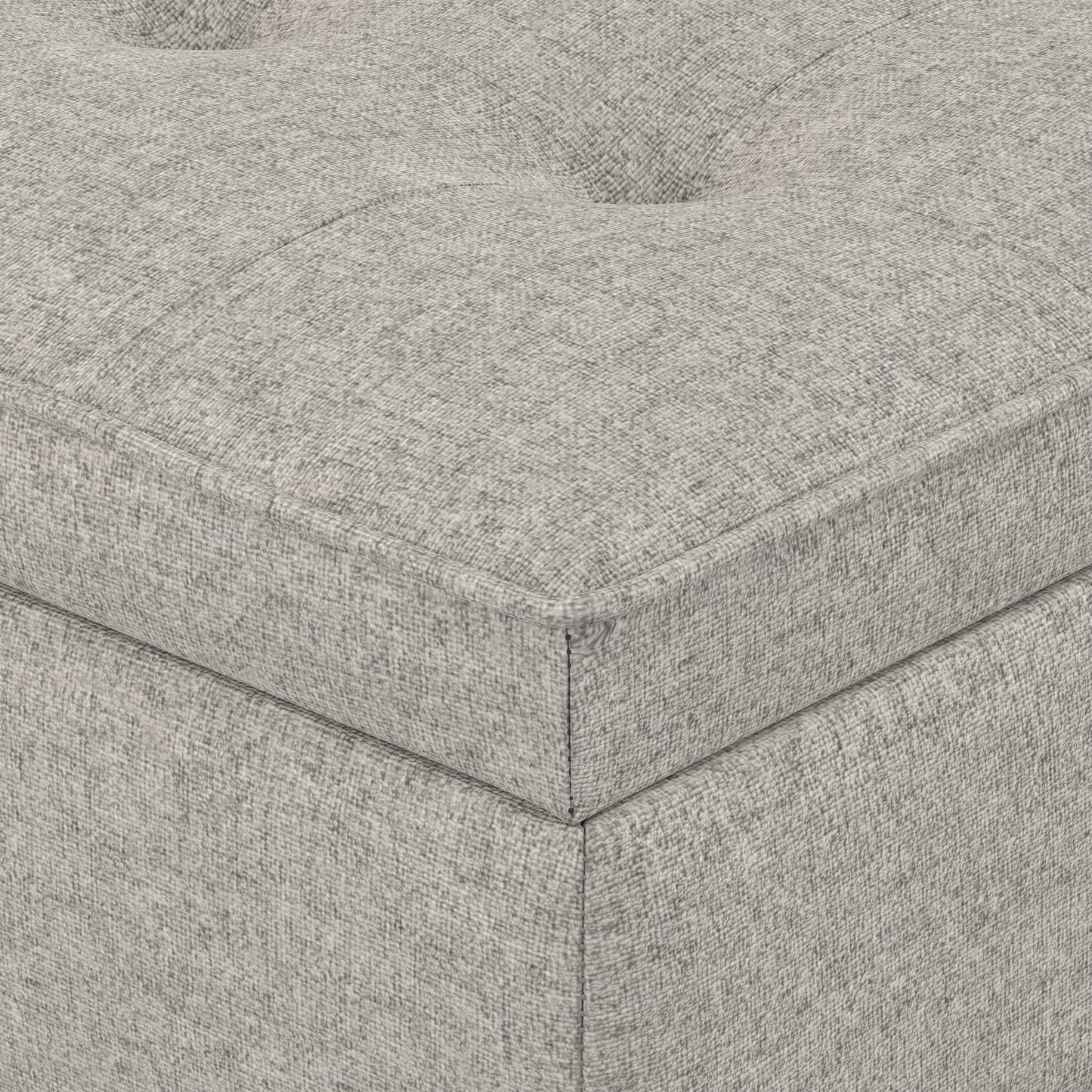 Cloud Grey Linen Style Fabric | Cosmopolitan Ottoman Bench in Linen