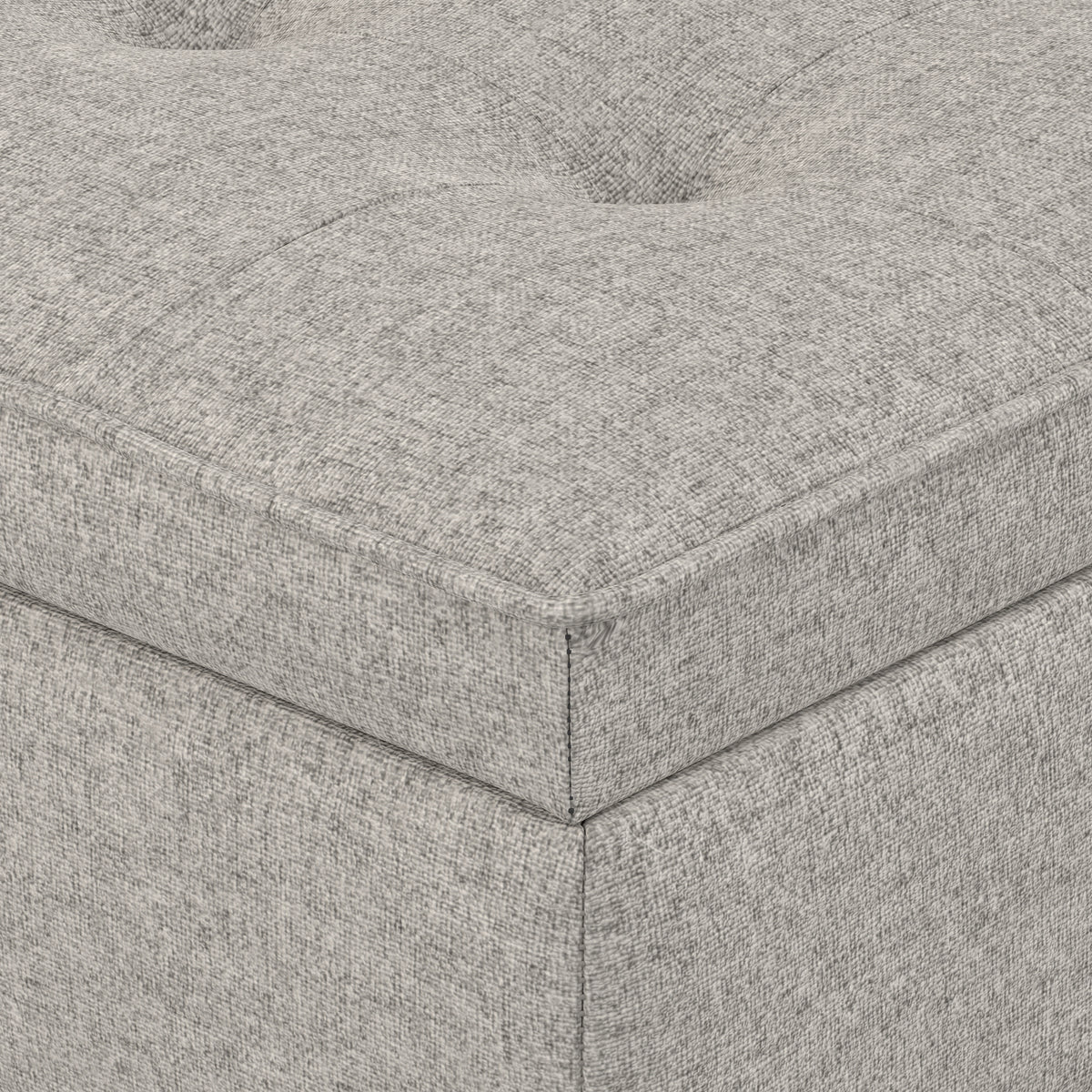 Cloud Grey Linen Style Fabric | Cosmopolitan Ottoman Bench in Linen