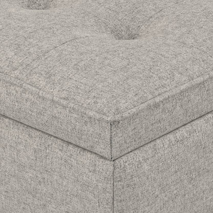 Cloud Grey Linen Style Fabric | Cosmopolitan Ottoman Bench in Linen
