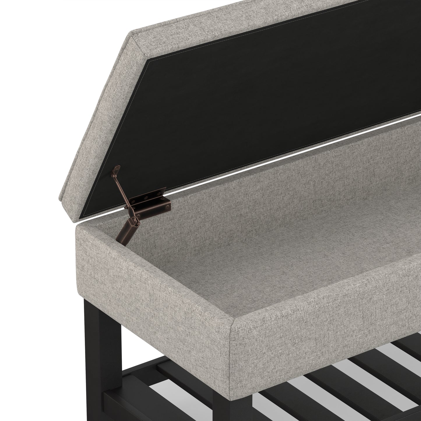 Cloud Grey Linen Style Fabric | Cosmopolitan Ottoman Bench in Linen