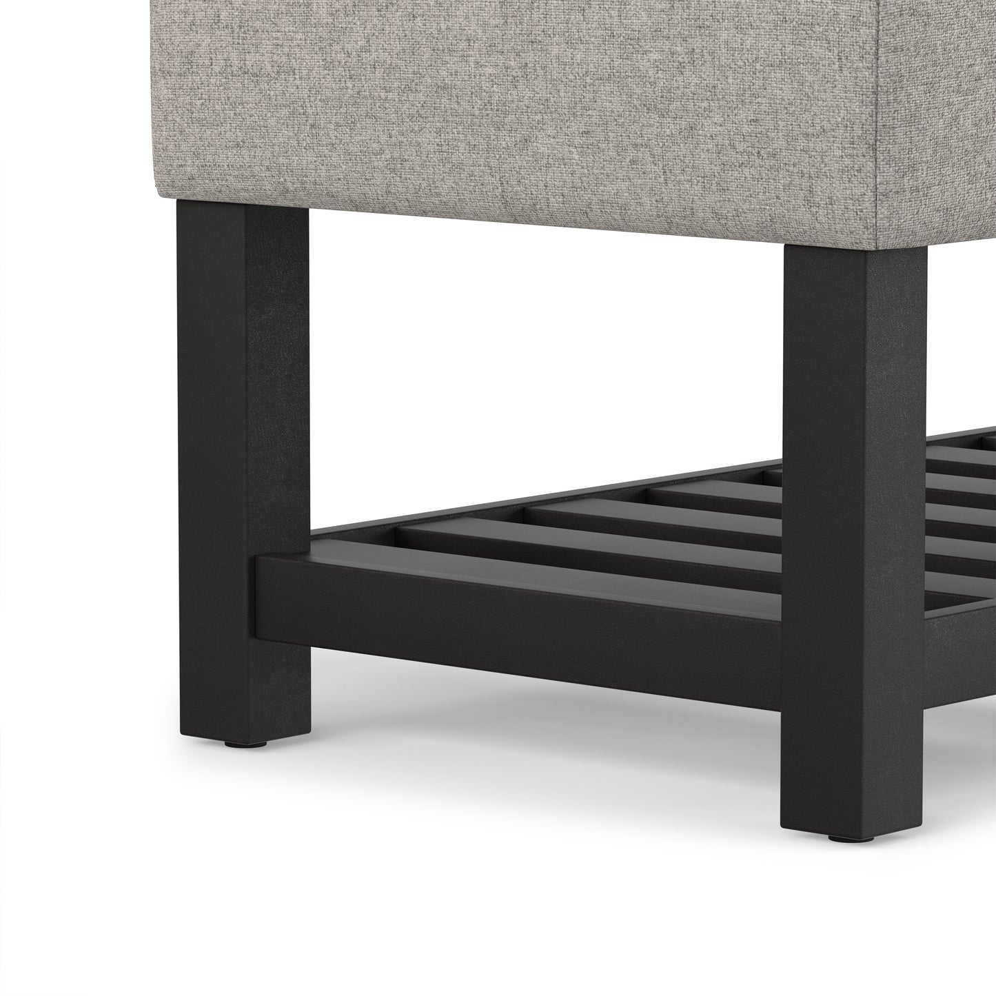 Cloud Grey Linen Style Fabric | Cosmopolitan Ottoman Bench in Linen