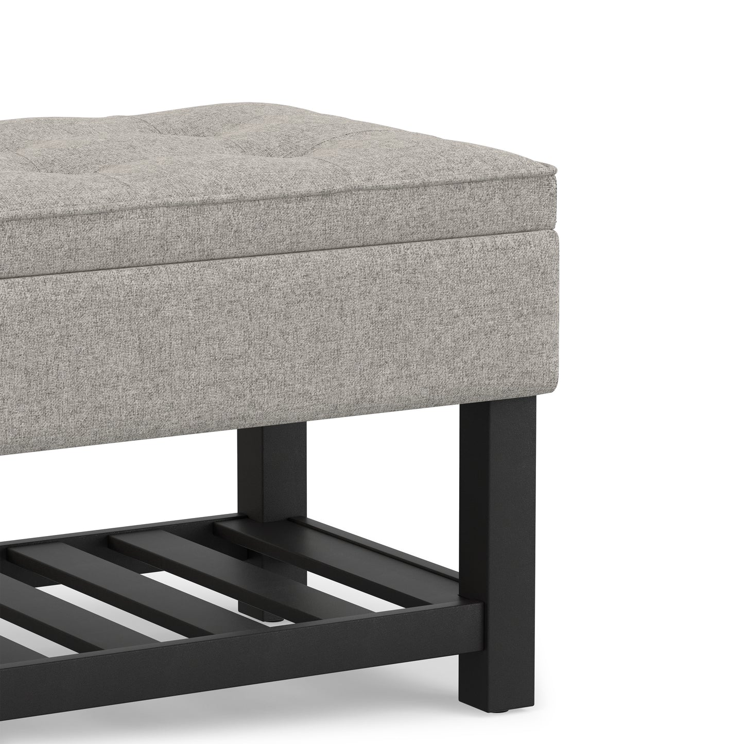 Cloud Grey Linen Style Fabric | Cosmopolitan Ottoman Bench in Linen