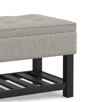 Cloud Grey Linen Style Fabric | Cosmopolitan Ottoman Bench in Linen