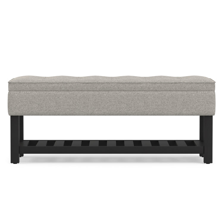 Cloud Grey Linen Style Fabric | Cosmopolitan Ottoman Bench in Linen