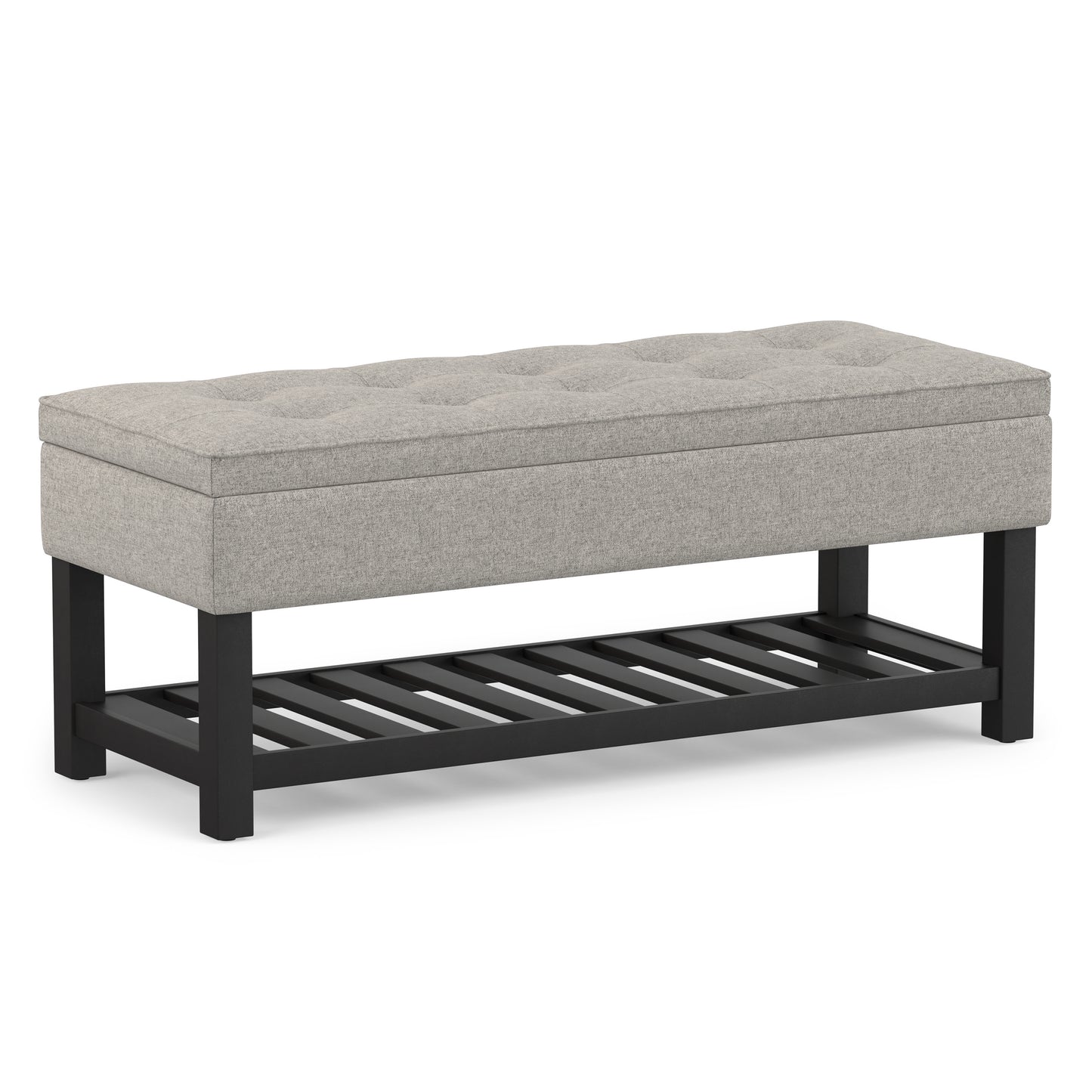 Cloud Grey Linen Style Fabric | Cosmopolitan Ottoman Bench in Linen
