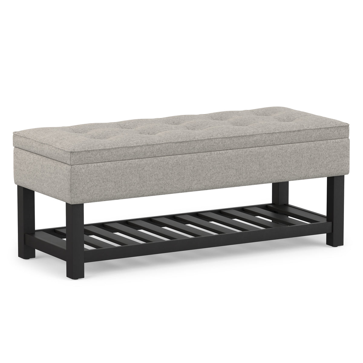 Cloud Grey Linen Style Fabric | Cosmopolitan Ottoman Bench in Linen