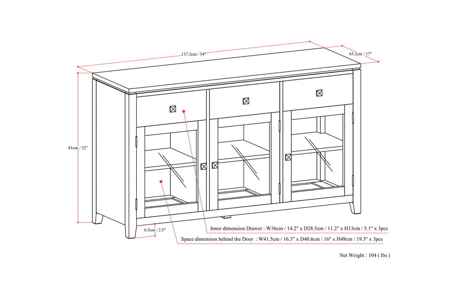 White | Cosmopolitan Sideboard Buffet