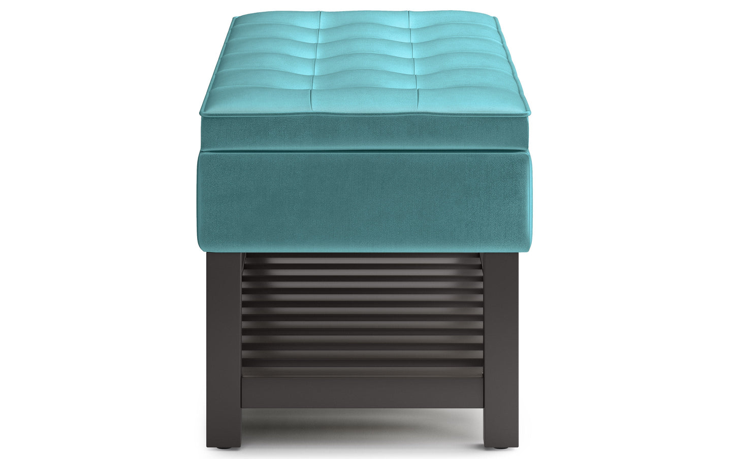 Aqua Velvet Fabric | Cosmopolitan Entryway Storage Ottoman Bench