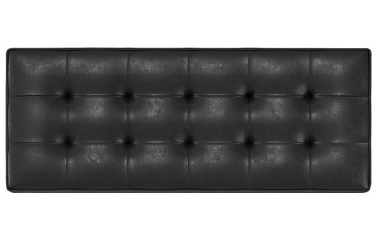 Distressed Black Distressed Vegan Leather | Cosmopolitan Entryway Storage Ottoman