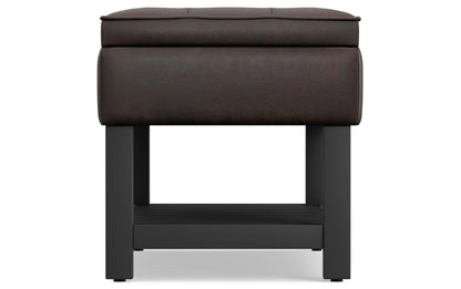 Distressed Brown Distressed Vegan Leather | Cosmopolitan Entryway Storage Ottoman Bench