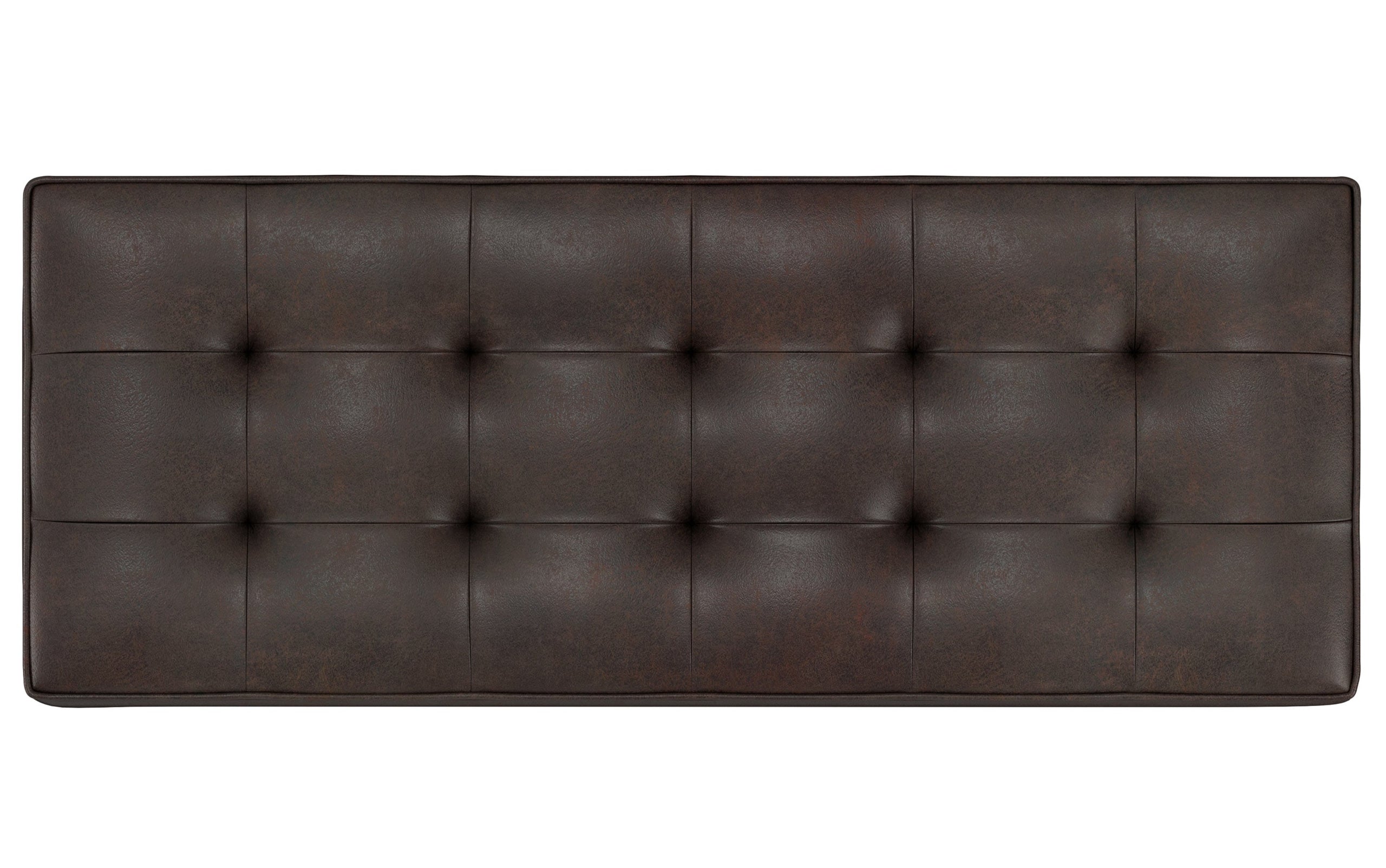 Distressed Brown Distressed Vegan Leather | Cosmopolitan Entryway Storage Ottoman Bench