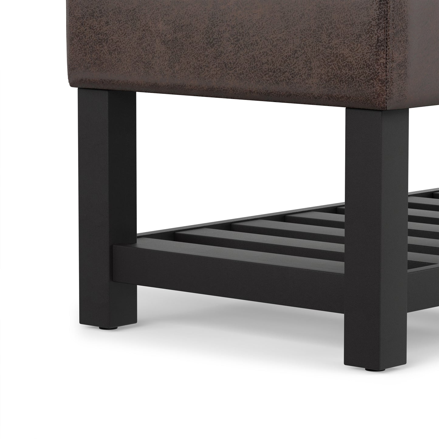 Cosmopolitan Ottoman Bench in Distressed Vegan Leather