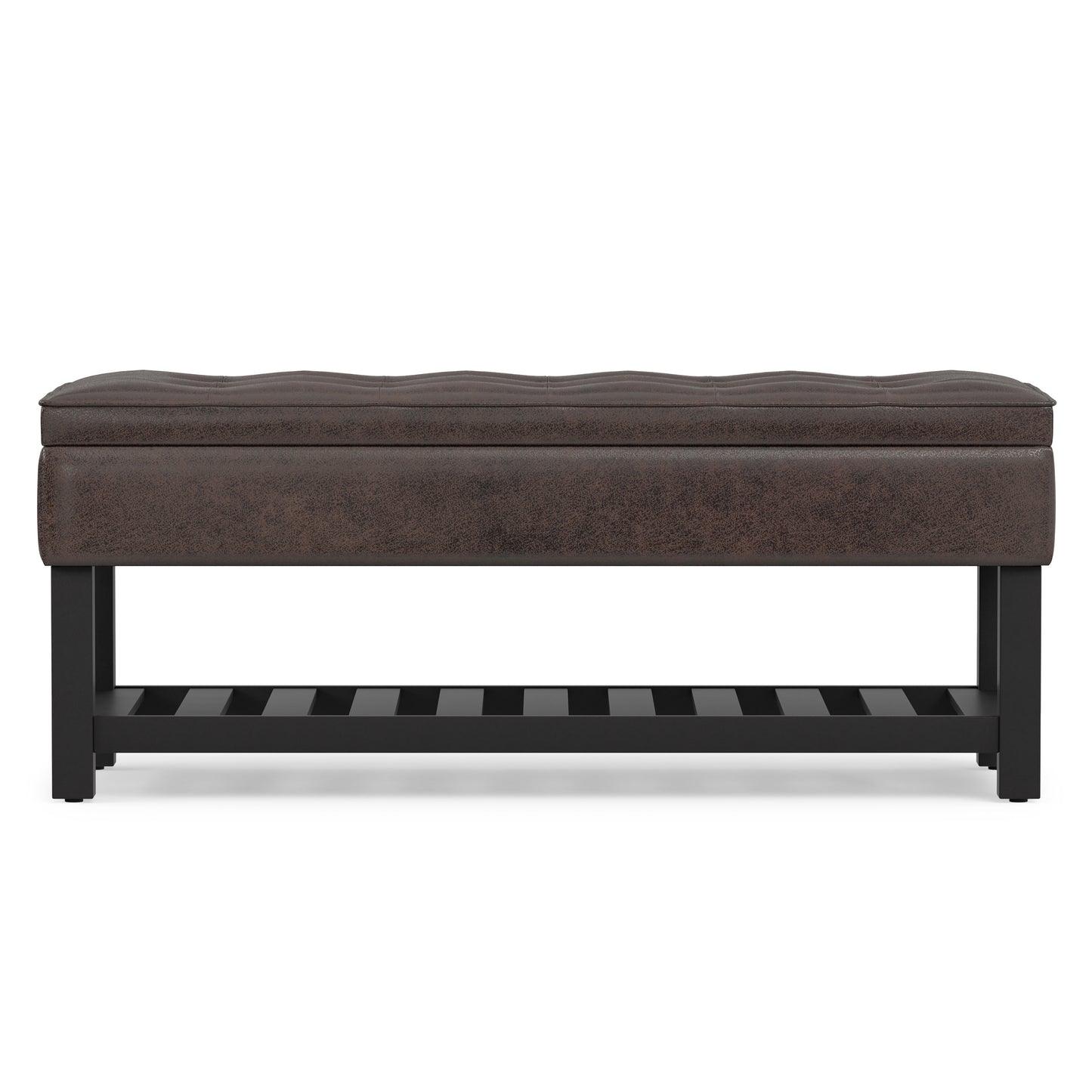 Cosmopolitan Ottoman Bench in Distressed Vegan Leather
