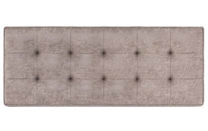 Distressed Grey Taupe Distressed Vegan Leather | Cosmopolitan Entryway Storage Ottoman Bench